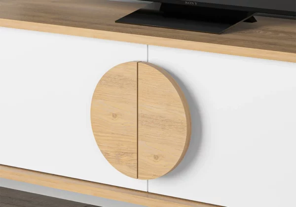 Meuble TV VAE 4 Portes Chêne/Blanc / 17027